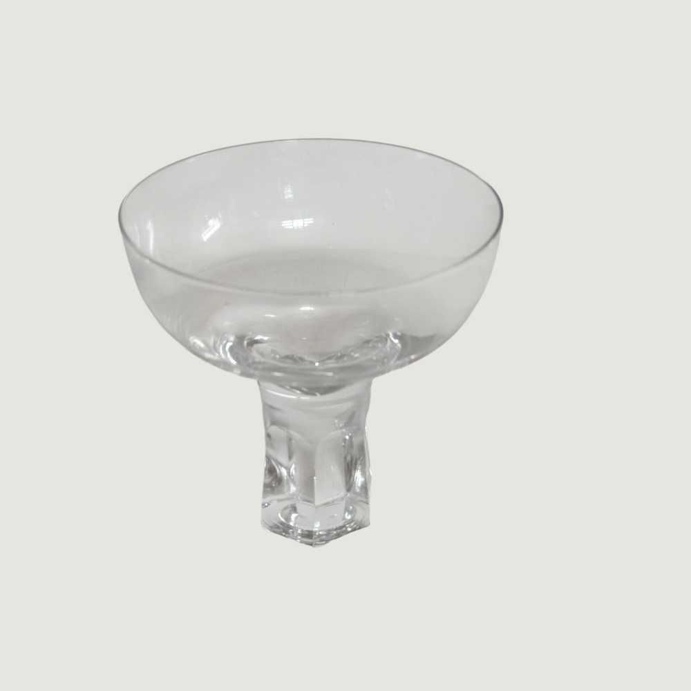 Unbranded Coupe Glass Clear MCM Hexagonal Stem Barware Trinket Candy Dish Decor